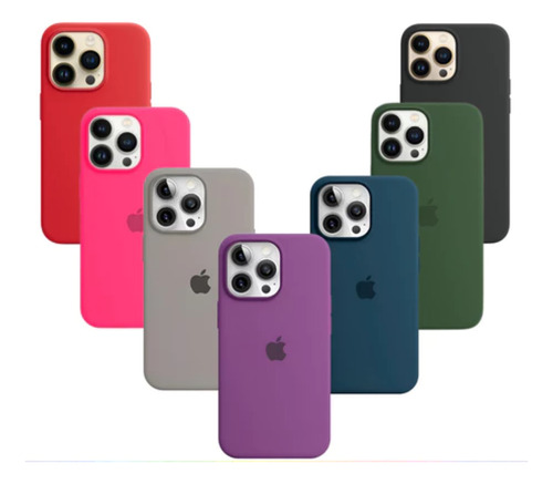 Kit Com 9 Capas Capinhas iPhone 13 Pro Silicone Case
