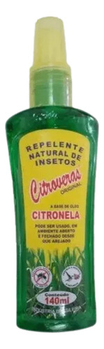 Repelente Natural De Insetos Citroveras 6% Citronela 140ml