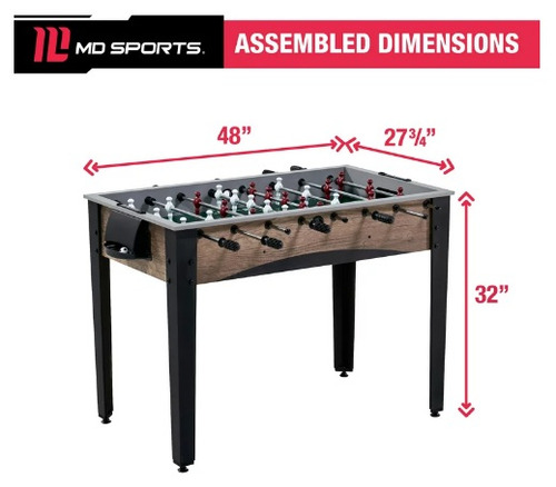 Mesa De Futbolito Md Sports De 48 Pulgadas Color de la mesa de futbolito Café/Negro