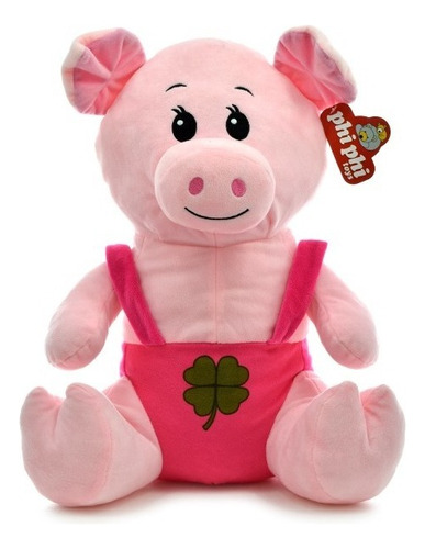 Peluche Chanchito Vestido 40cm - Orig. Phi Phi Toys Color Fucsia