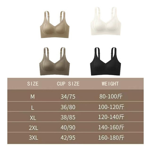 Brasier Floralshe Para Mujer, 4 Hileras, Color Liso