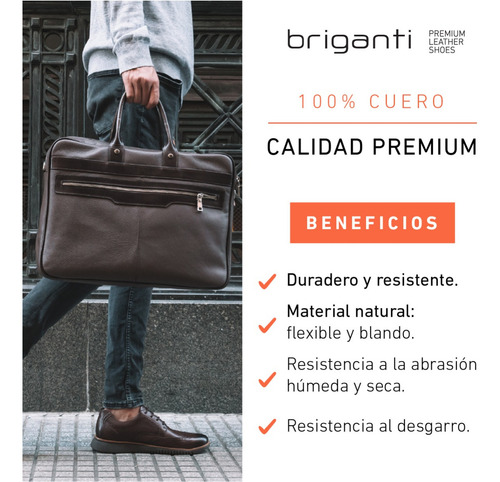 Morral Cuero Bolso Bandolera Urbano Briganti Unisex Borgo Color Marrón