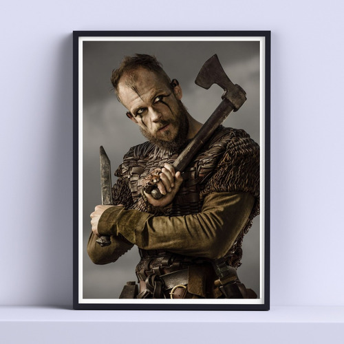 Cuadro Floki Vikingos 30x40cm Deco Listo P Colgar