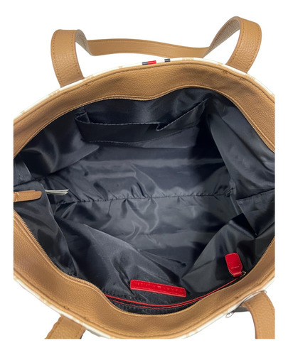 Bolsa De Ombro Feminina Grande Tommy Hilfiger 100% Original Bege Sintético Níquel Bege