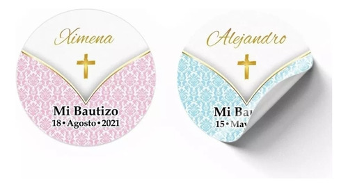 Stickers Personalizados Mi Bautizo 