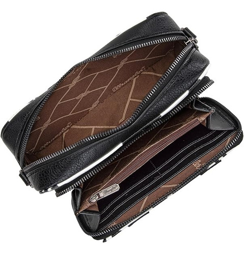 Cartera Deportiva Wrangler Cowgirl A Importada Original Blanco Y Negro
