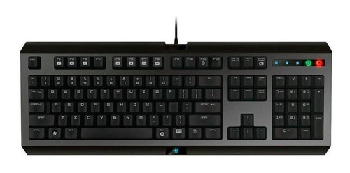 Teclado gamer Razer Cyclosa QWERTY português Brasil cor preto