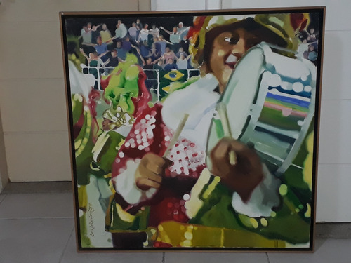 2155- Sergio Bertoni. Ost. 104x104cm Com Moldura. Carnaval. (Usado)