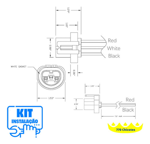 Par Plug Conector Chicote Soquete Lâmpada Farol Hb1 E Hb5