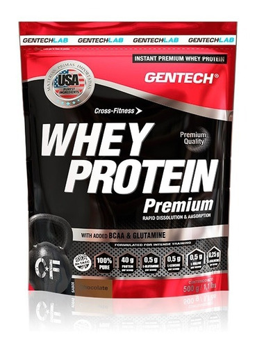 Imagen 1 de 2 de Whey Protein Premium Gentech +glutamina +bcaa 1 Kg