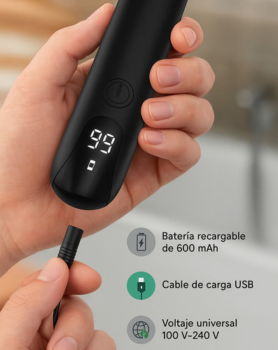 Rasuradora Eléctrica Corporal Zona Intima Para Hombre Cortadora Pelo Sin Dolor Recargable Luz Led Maquina Para Afeitar Afeitadora Vello Impermeable EZT