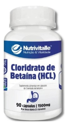 Betaina Hcl 1500mg 90 Capsulas Nutrivitalle
