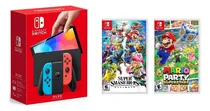 Comprar Nintendo Switch Oled Neon + Juegos Smash Bros Mario Party Color Negro