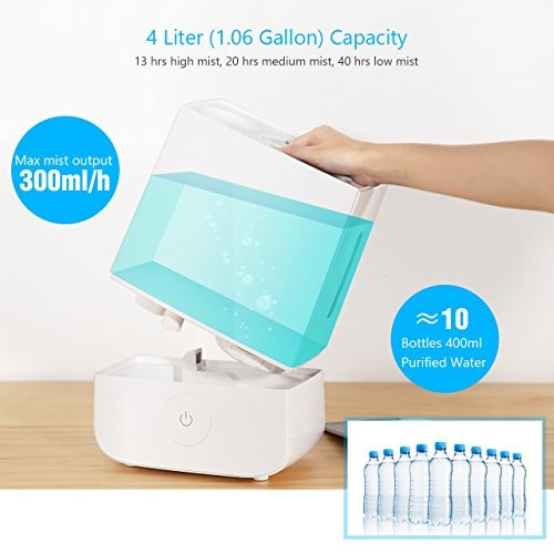 Innogear Humidificador De Vapor Frío, Control Táctil 4l H