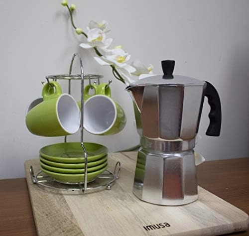 Imusa Usa Bv Cafetera Espresso De Aluminio Para Estufa, 3