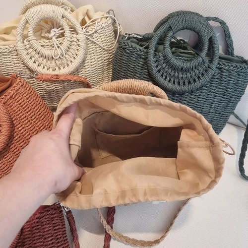 Bolsa Meia Lua Retangular Artesanal Com Duas Alças Artesanal