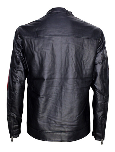Imagen 2 de 7 de Chamarra Vini Piel Biker Moderna Roosevelt Kevin Premium 07