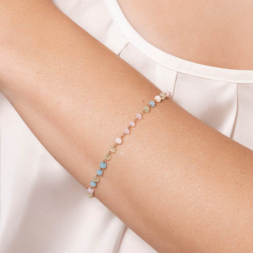 Pulseira Banhada A Ouro Colorido; 552158 Rommanel Cor Colorido
