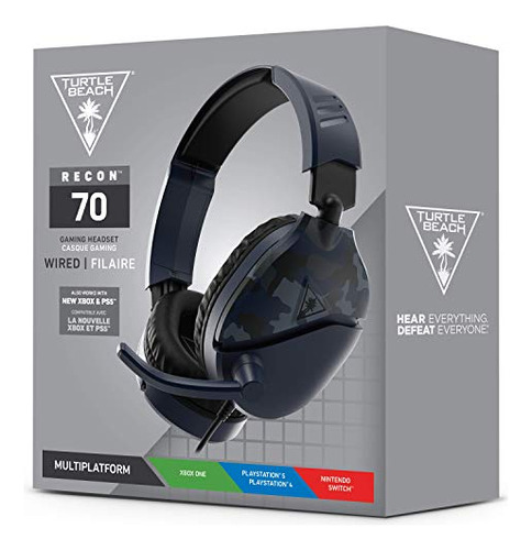 Audifonos Alambricos Turtle Beach Recon 70 Azul Patchwork Negro