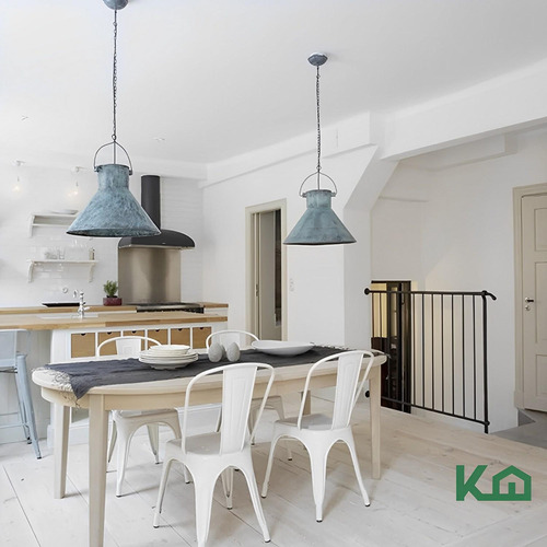Silla Tolix 2 Piezas Acero Galvanizado Comedor Restaurante Para Exterior Color Blanco Kingshouse
