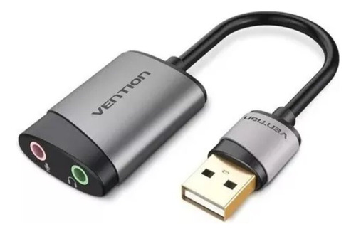 Adaptador Vention Tarjeta Sonido Externa Dual Jack 3,5 A Usb