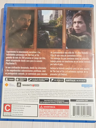 The Last Of Us Parte 1 - Ps5 (físico) - Naughty Dog (Usado)