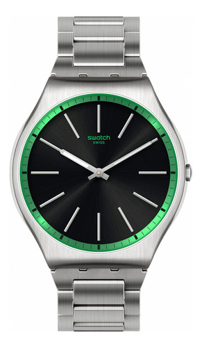 Reloj Swatch Green Graphite De Acero Inoxidable Ss07s128g