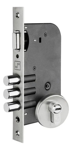 Fechadura Rolete 3 Pinos F-5570-3r Redonda Escovada Fortezza