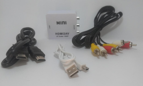 Kit Adaptador Conversor Hdmi P/ 3 Rca + Cabo Rca + Cabo Hdmi