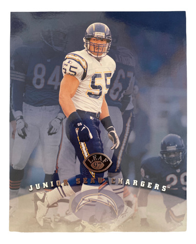 Junior Seau Chargers Leaf Donruss 1997 Card Gigante 8x10puLG