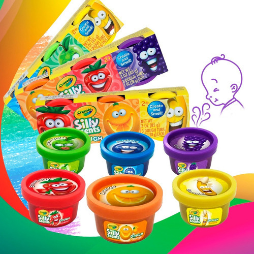 Crayola Masa Moldeable Aroma Silly Scents 3 Pack De 3 Pzas 6 Aromas Diferentes / Plastilina