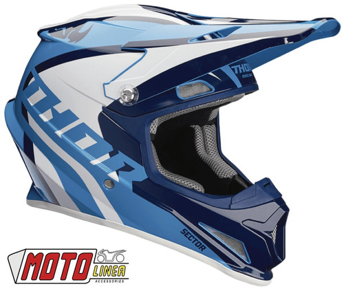 Motolinea Casco Thor Sector 2018 Talla L Yamaha Azul Moto