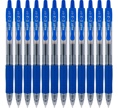 Boligrafo Gel Retractil Pilot G2 Premium 07 Caja 12 Piezas Color De La Tinta Azul Color Del Exterior Azul