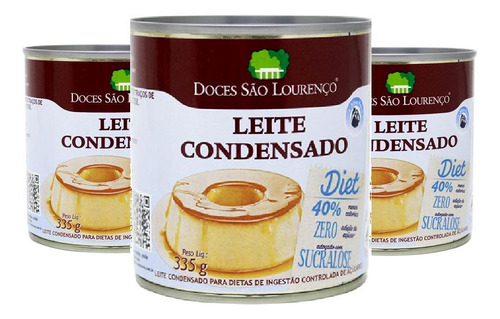 Kit 3 Leite Condensado Diet São Lourenço 335g