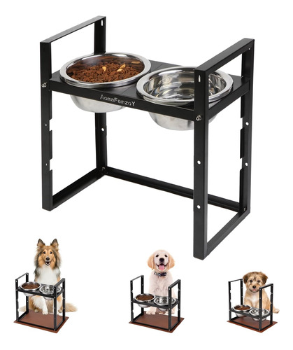 Cuencos Elevados Y Ajustables Para Perros Con 2 Cuencos Grue