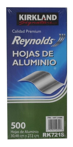 Imagen 5 de 5 de Papel Aluminio 500 Hojas Kirkland Grueso Resistente 30x37cm
