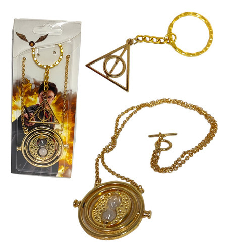 Colgante Collar Harry Potter Giratiempos + Llavero Reliqui 