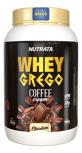 Whey Grego 900g - Nutrata - 2w Whey Concentrado/hidrolisado Sabor COFFEE CREAM CHOCOLATE