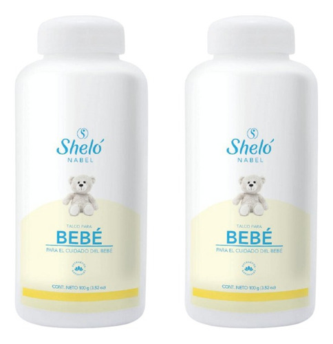 2 Pack Talco Para Bebé Shelo