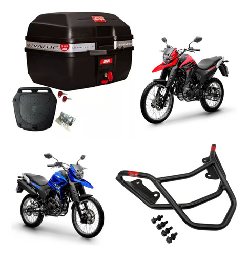 Baú Givi + Bagageiro Sr2137br E27 Lander 2019 2020 2021