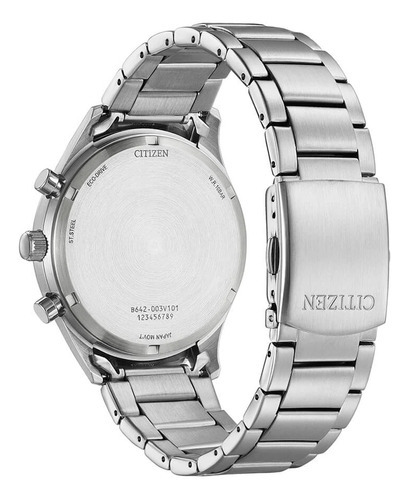 Reloj Citizen Ca702881e Hombre Cronógrafo Y Fechador Color de la malla Plateado Color del bisel Gris Color del fondo Negro