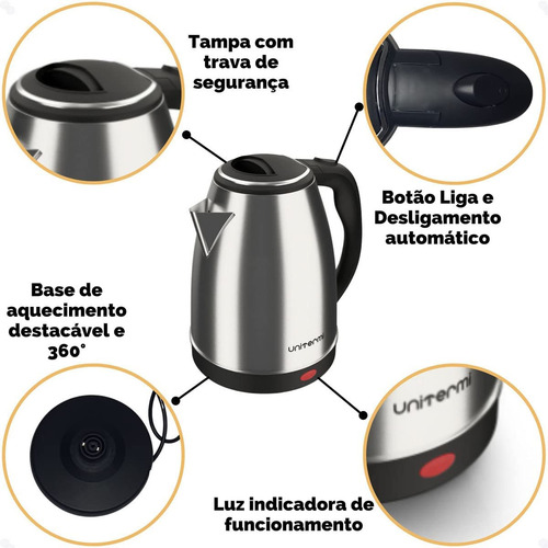 Chaleira Elétrica Jarra Unitermi Atacama 1.8 Lts 1800w 220v