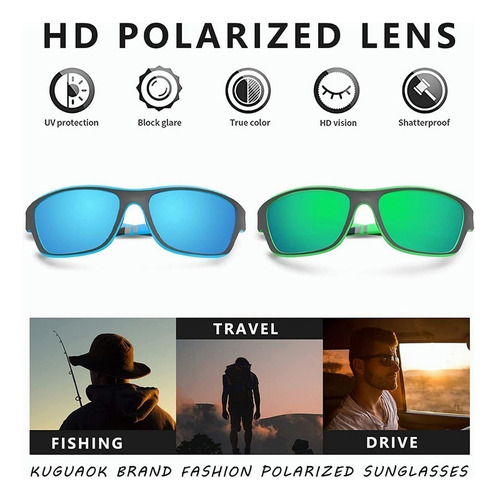 Gafas De Sol Hombre Polarizadas Pesca Viajes Conducción 2pcs