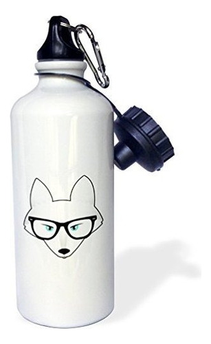 3drose Cute Sleeping Red Fox Sports Water Bottle, 21 Oz