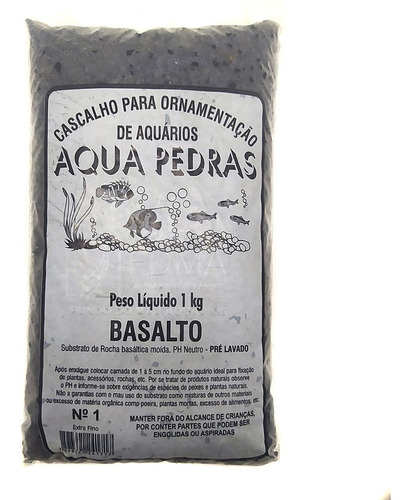 Substrato Preto Para Aquários Basalto N°1 Não Altera Ph 1kg