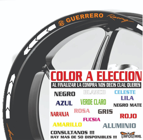 Imagen 8 de 10 de Calcos Guerrero Llantas + Regalo - 00149 Graficastuning
