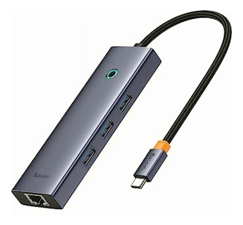 Baseus Usb-c Flite Series Hub De 4 Puertos, Rj45 Y 3 Usb3.0,