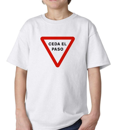 Remera De Niño Señal Transito Ceda El Paso