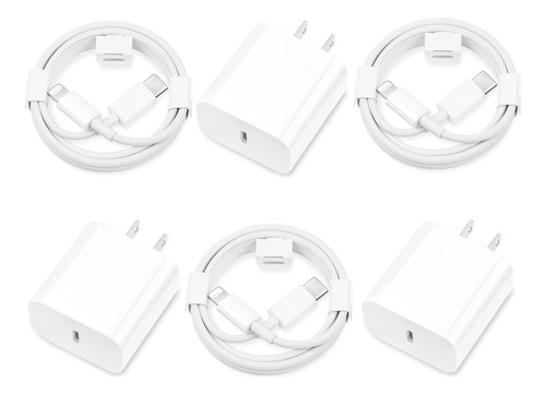 Paquete De 3 Cargadores Rápidos Para iPhone, Pd 20 W, Usb C,