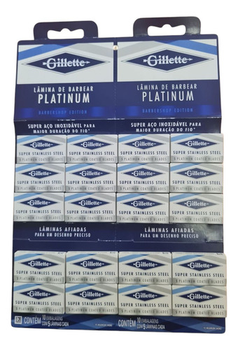 Repuestos Hojas De Afeitar Gillette Platinum 20 Cajas X 5